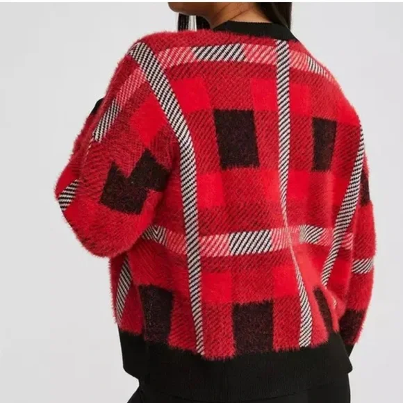 Torrid Red and Black Plaid Cardigan - Picture 3 of 9